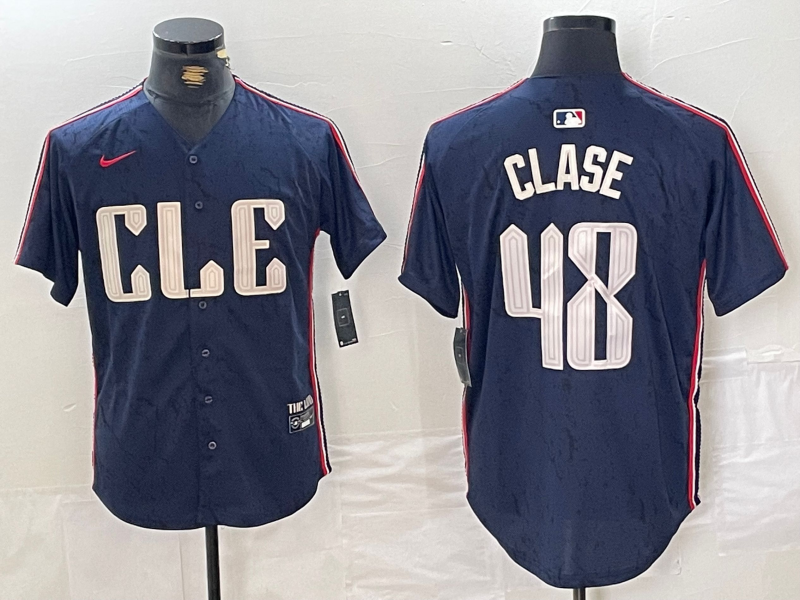 Men's Cleveland Guardians Emmanuel Clase #48 Navy 2024 City Connect Limited jersey