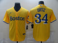 Men's Boston Red Sox David Ortiz #34 Yellow Replica Baseball jersey