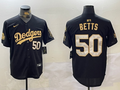 Men's Los Angeles Dodgers Mookie Betts Black Game Player Jersey1