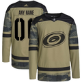 Men's Carolina Hurricanes Camo Military Appreciation Team Authentic Custom Practice jersey