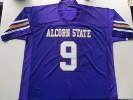 #9 Alcorn State Steve McNair purple Stitched American Football Jersey College Jerseys
