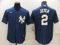 Men's New York Yankees Derek Jeter #2 Blue Replica Baseball jersey
