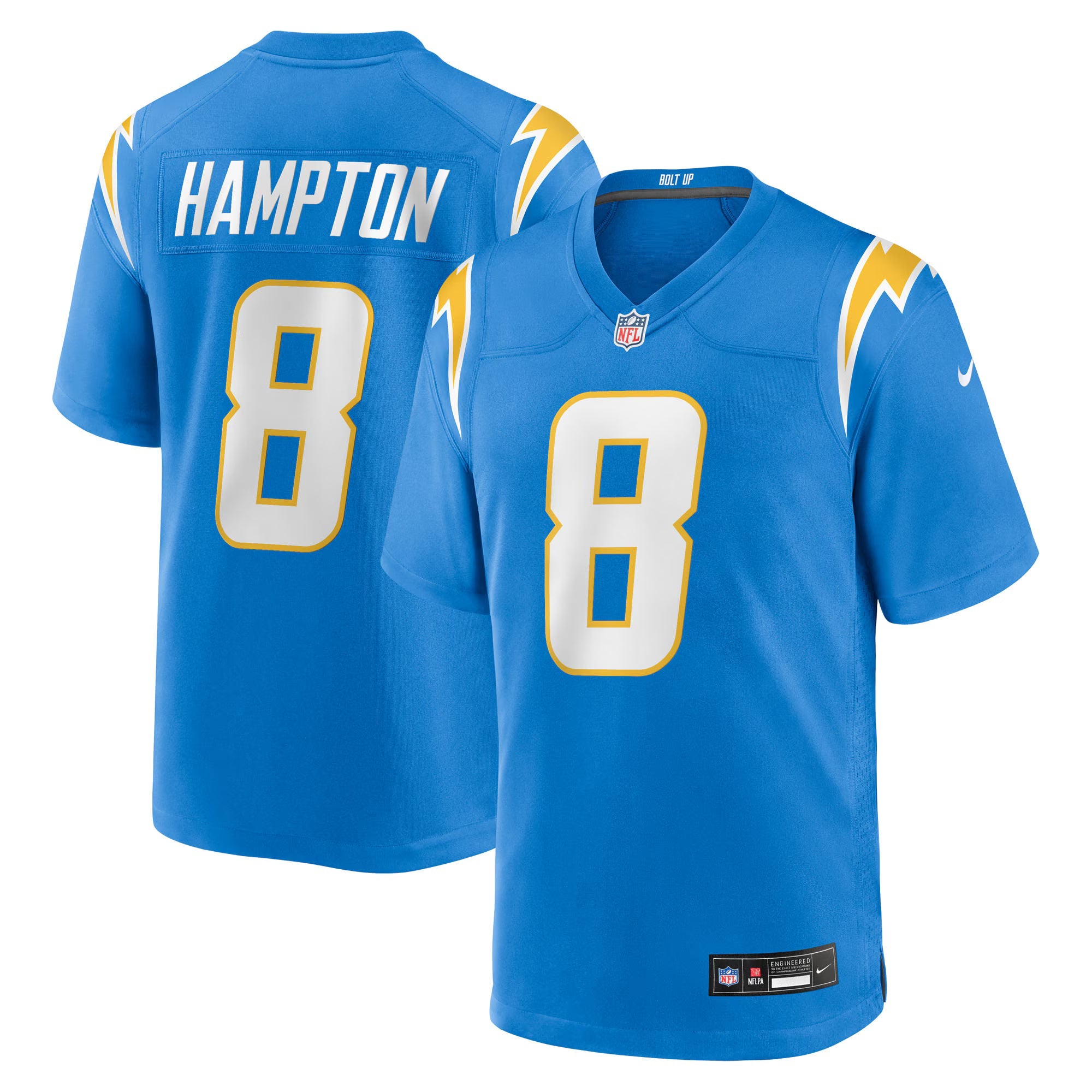 Los Angeles Chargers Omarion Hampton Powder Blue 2025 NFL Draft First Round Pick Game Jersey