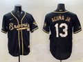 Men's Atlanta Braves Ronald Acuna Jr. #13 Black Stitched Player jersey
