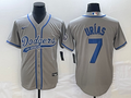 Men's Los Angeles Dodgers Julio Urias #7 Gray Player jersey Joint Edition