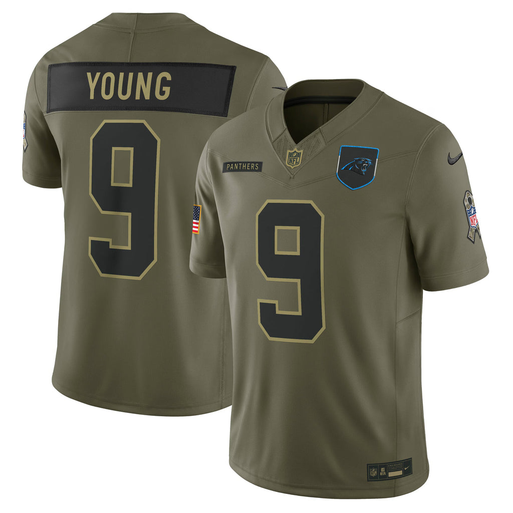 Carolina Panthers Bryce Young Olive 2025 Salute to Service Limited Jersey