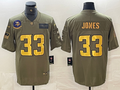 Men's Minnesota Vikings Aaron Jones #33 Olive Game Player jersey
