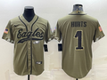 Men's Philadelphia Eagles Jalen Hurts #1 Olive 2022 Salute To Service Limited jersey Joint Edition