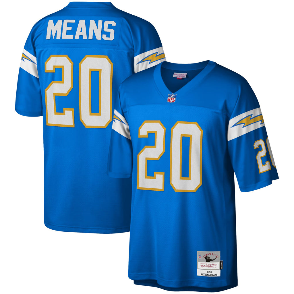 Los Angeles Chargers Natrone Means Mitchell & Ness Powder Blue Legacy Replica Jersey