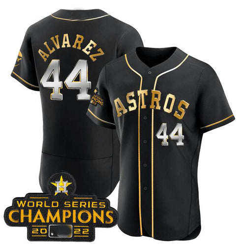 #44 Yordan Alvarez Houston Astros 2023 SPACE CITY CHAMPIONS FLEX JERSEY C black ALL STITCHED Baseball Jerseys