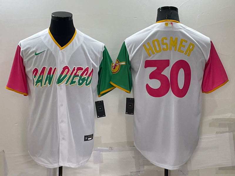 Men's San Diego Padres Eric Hosmer #30 White Player Stitched jersey