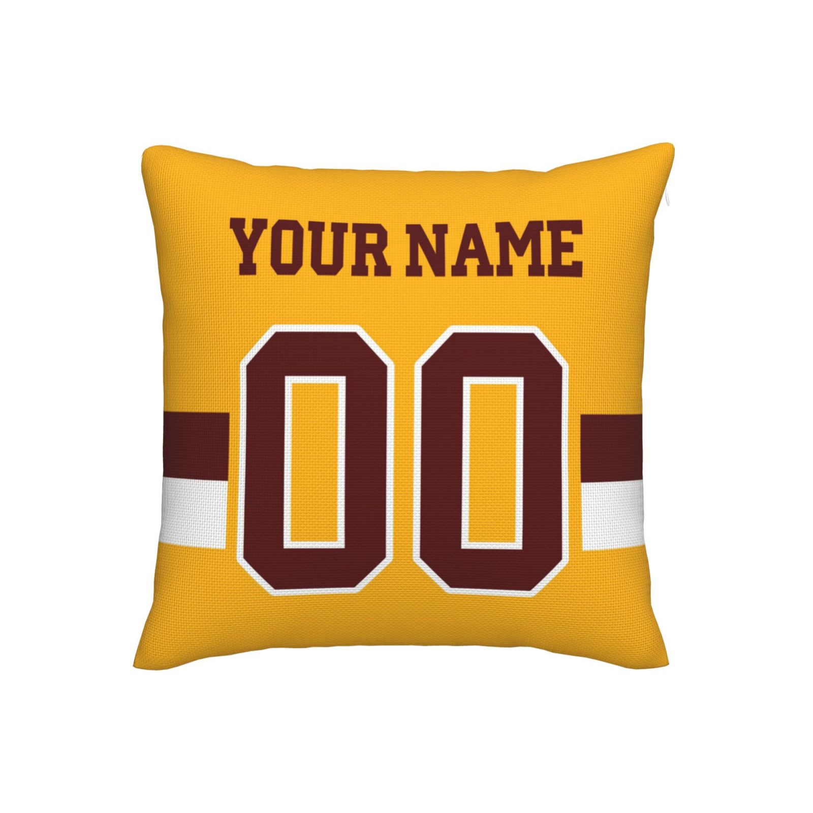 Custom Gold W.Commanders Decorative Throw Pillow Case - Print Personalized Football Team Fans Name & Number Birthday Gift