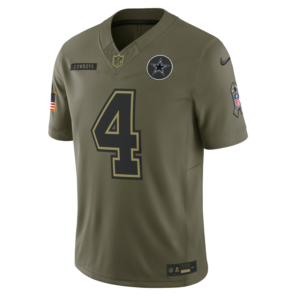Dallas Cowboys Dak Prescott Olive 2025 Salute to Service Limited Jersey