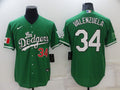 Men's Los Angeles Dodgers Fernando Valenzuela #34 Green Replica Player jersey