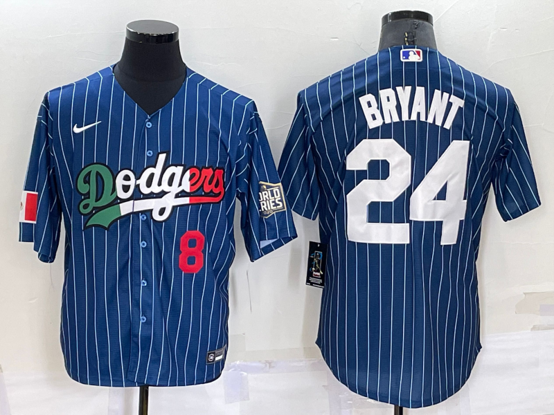 Men's Los Angeles Dodgers Kobe Bryant #8-24 Blue Game Player jersey