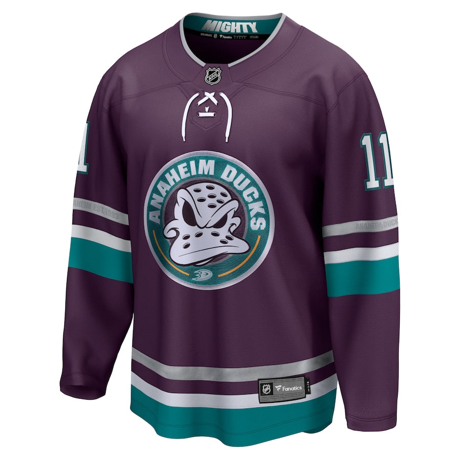 Trevor Zegras Anaheim Ducks   30th Anniversary Premier Breakaway Jersey - Purple
