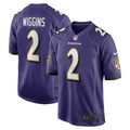 Baltimore Ravens Nate Wiggins Purple Player Game Jersey