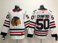 Men's Chicago Blackhawks Corey Crawford #50 White Breakaway Player jersey