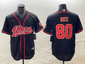 Men's San Francisco 49ers Jerry Rice #80 Black Fashion jersey Joint Edition