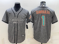 Men's Miami Dolphins Tua Tagovailoa #1 Gray Game jersey Joint Edition
