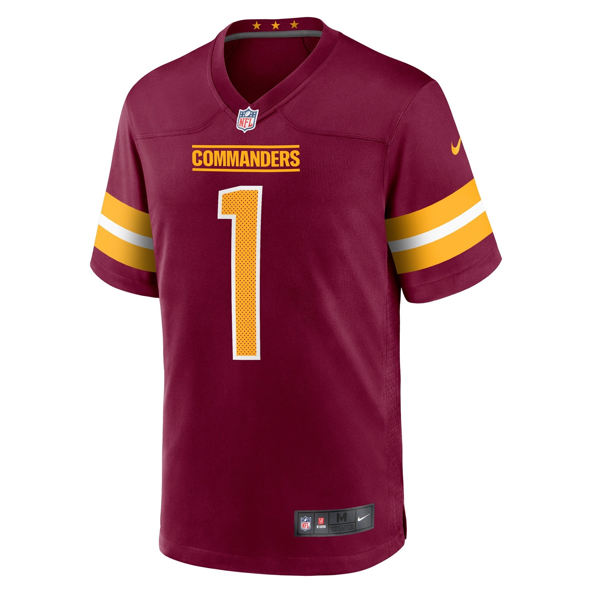 Washington Commanders Number 1 Dad Burgundy Game Jersey