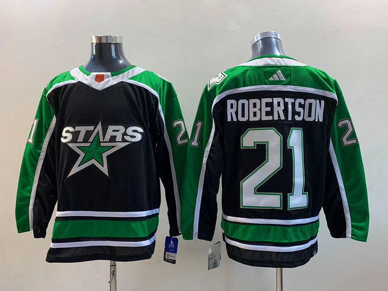 Men's Dallas Stars Jason Robertson #21 Black Breakaway Player Jersey1