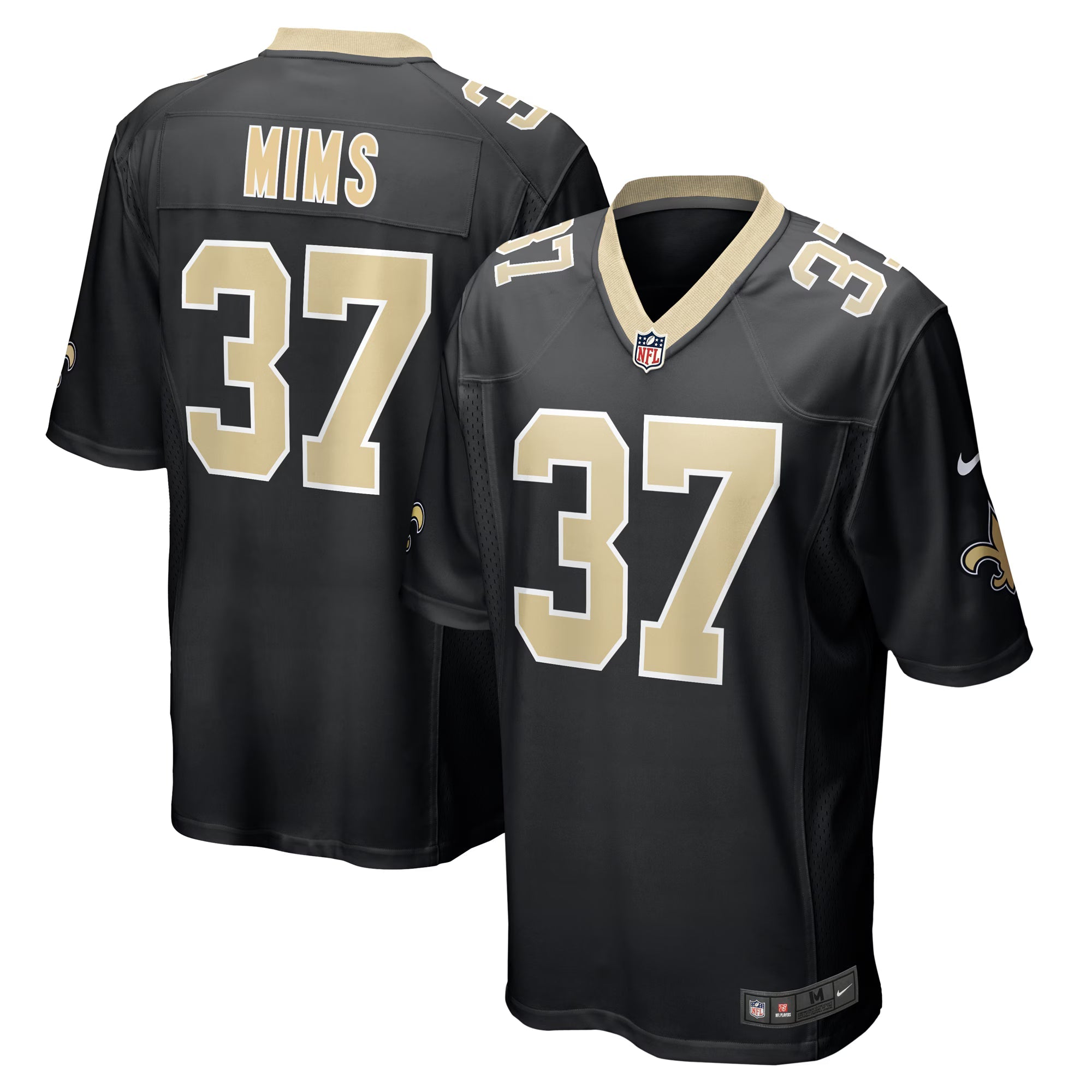 New Orleans Saints Jordan Mims Black Team Game Jersey