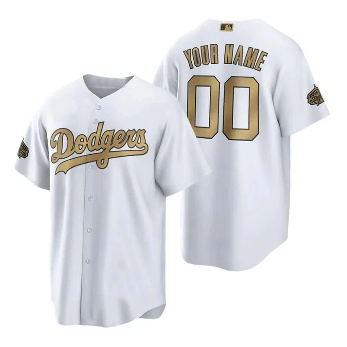 Men's Los Angeles Dodgers White Alternate Replica Custom jersey