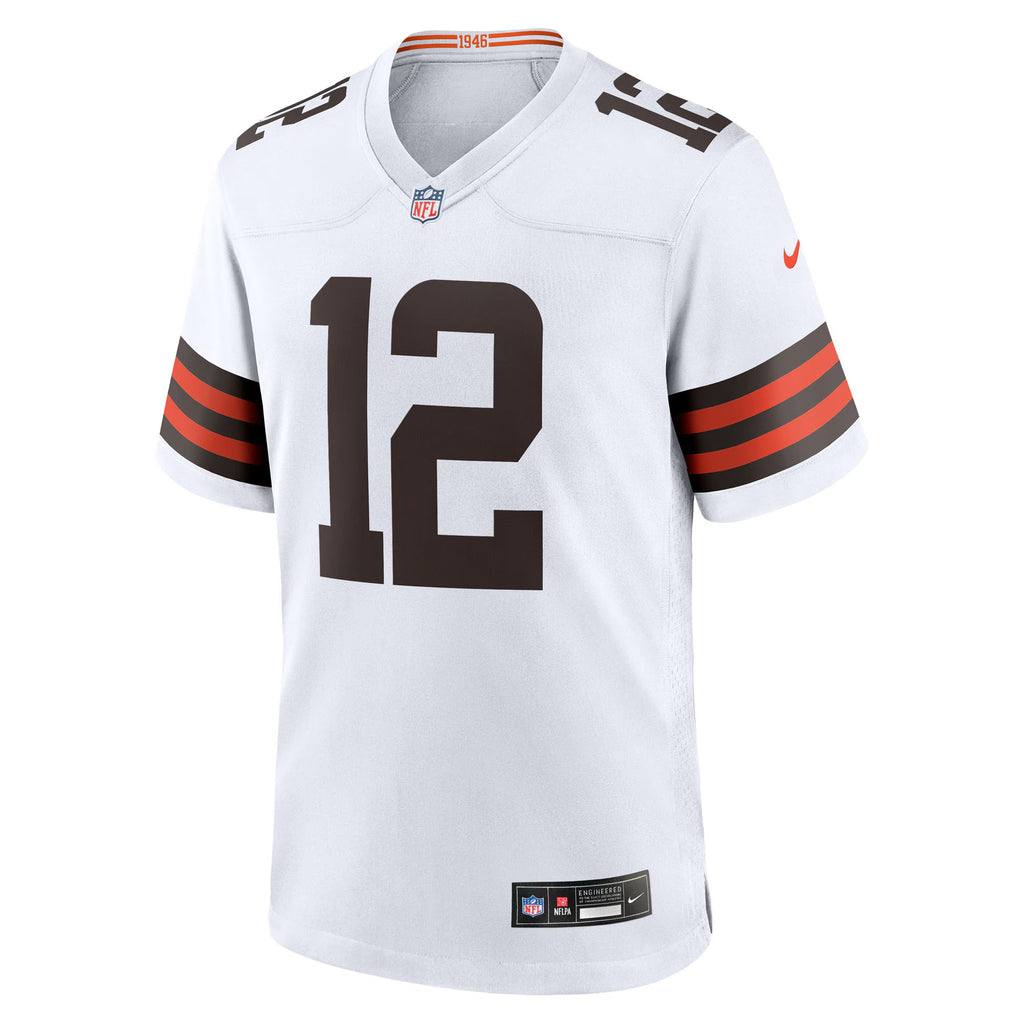 Cleveland Browns Shedeur Sanders White 2025 NFL Draft Game Jersey