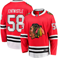 Men's Chicago Blackhawks MacKenzie Entwistle #58 Red Home Breakaway Player Jersey1