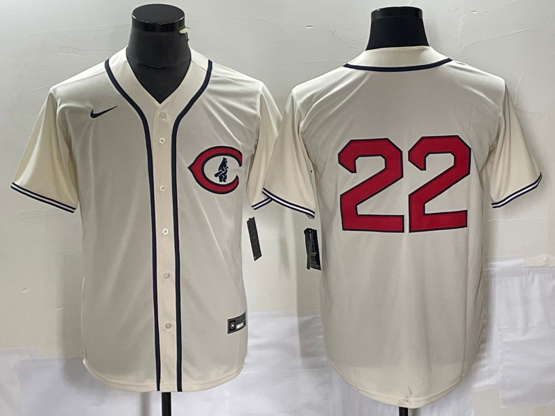 Men's Chicago Cubs Mark Prior #22 Cream Player Name jersey