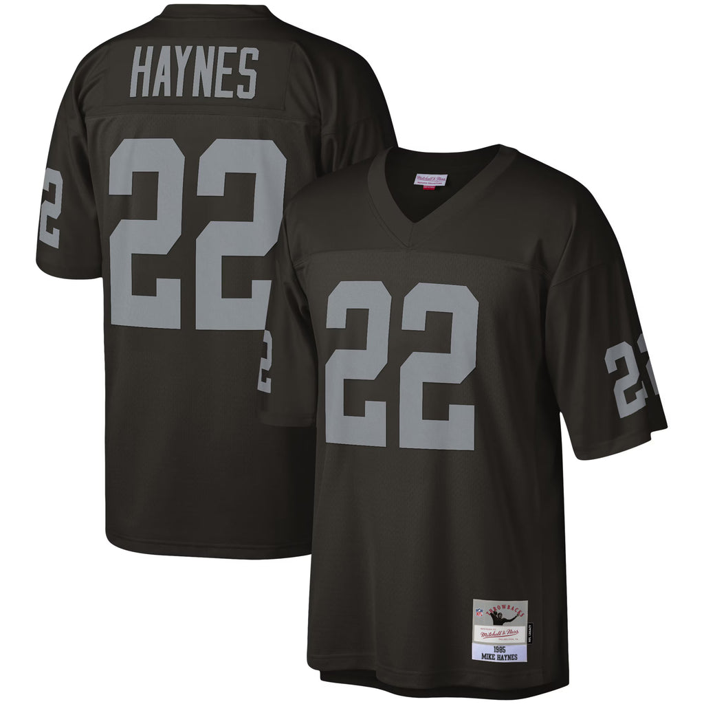 Las Vegas Raiders Mike Haynes Mitchell & Ness Black Legacy Replica Jersey