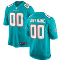 Miami Dolphins Aqua Custom Game Jersey