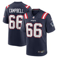 New England Patriots Will Campbell Navy 2025 NFL Draft First Round Pick Game Jersey