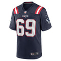 New England Patriots Cole Strange Navy Player Game Jersey