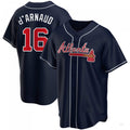 Atlanta Braves #16 Travis dArnaud Navy Alternate Jersey Stitches Baseball Jerseys