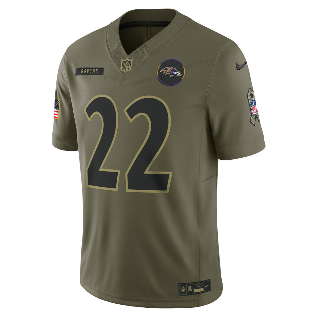Baltimore Ravens Derrick Henry Olive 2025 Salute to Service Limited Jersey