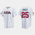 #25 BROOKS RALEY NEW YORK METS 2023 WORLD BASEBALL CLASSIC USA REPLICA JERSEYC WHITE Stitches Baseball Jerseys