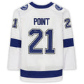 TB.Lightning #21 Brayden Point   with 2020 Stanley Cup Final Patch White Stitched American Hockey Jerseys