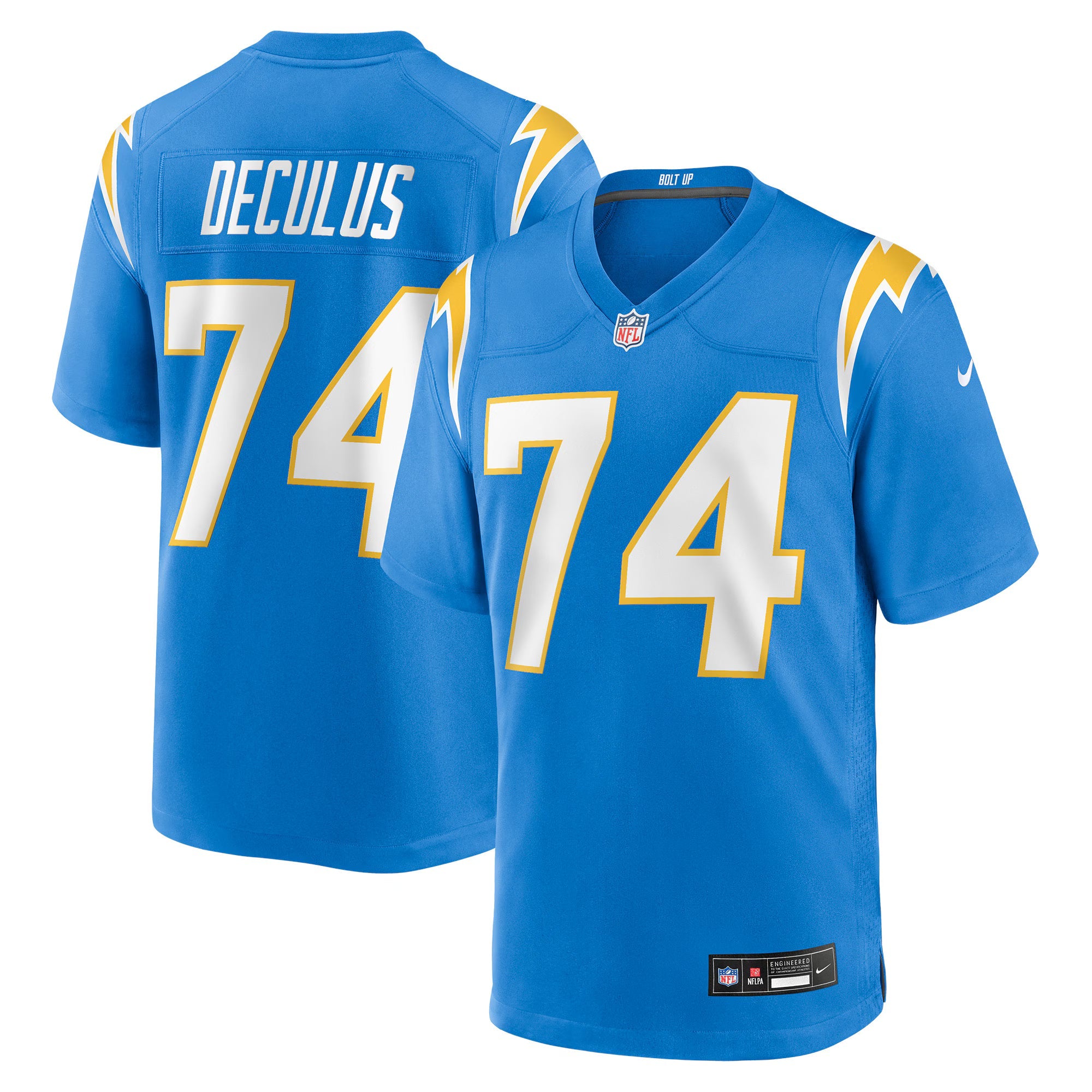 Los Angeles Chargers Austin Deculus Powder Blue Team Game Jersey
