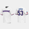 #53 CRISTIAN JAVIER DOMINICAN REPUBLIC BASEBALL 2023 WORLD BASEBALL CLASSIC REPLICA JERSEYC WHITE Stitches Baseball Jerseys
