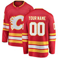 Custom C.Flames Fanatics Branded Home Breakaway Red Stitched American Hockey Jerseys