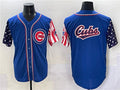 Chicago Cubs Team Big Logo Royal 2025 Independence Day Vapor Premier Limited Stitched Baseball Jersey