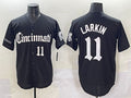 Cincinnati Reds #11 Barry Larkin Black 'Gothic Queen City Edition' Vapor Premier Limited Stitched Baseball Jersey