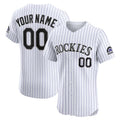 Custom Colorado Rockies Home Elite Jersey White Baseball Jerseys