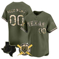 Custom Texas Rangers Armed Forces Day Vapor Premier Limited Jersey All Stitched Baseball Jersey