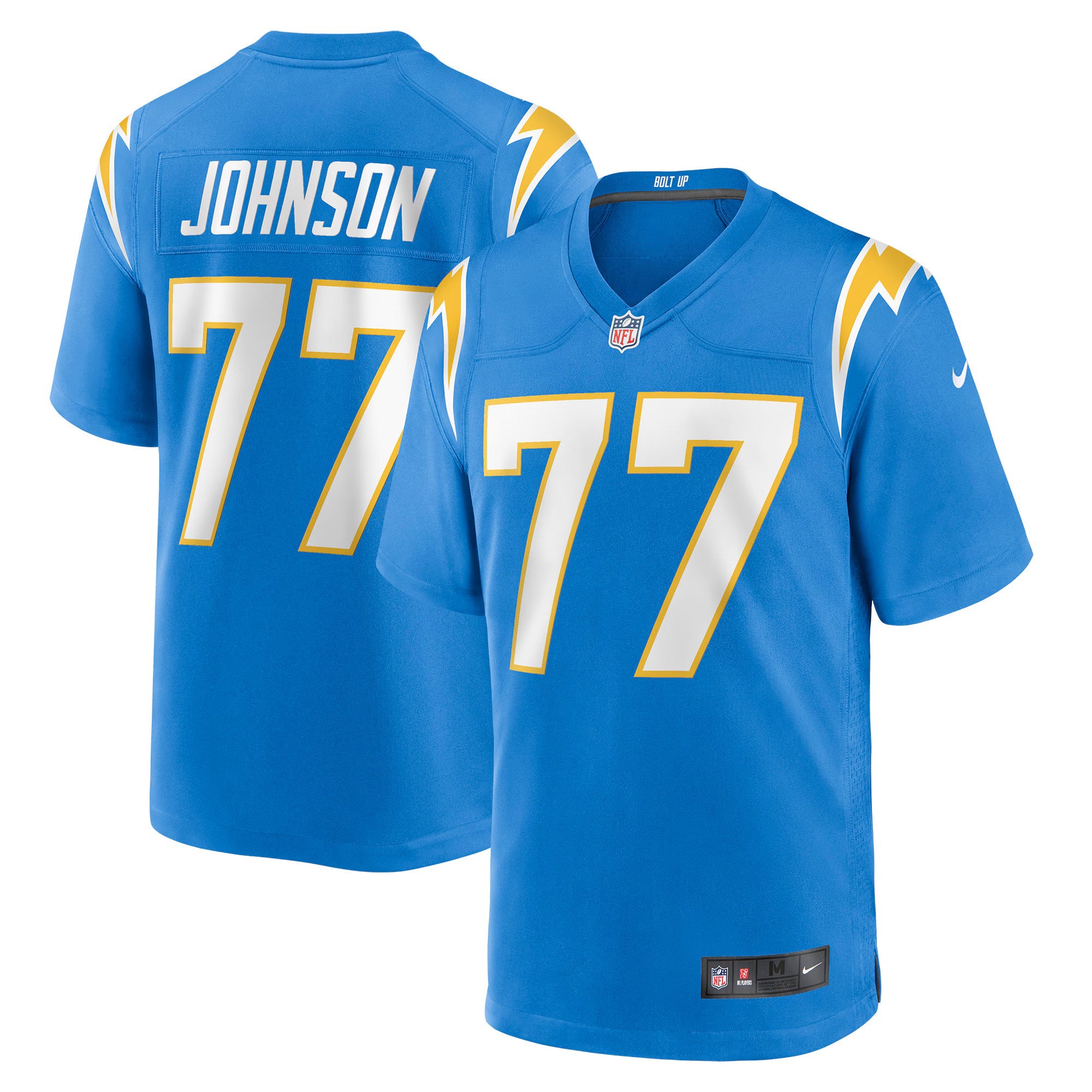 Los Angeles Chargers Zion Johnson Powder Blue Player Game Jersey