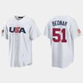 #51 DAVID BEDNAR PITTSBURGH PIRATES 2023 WORLD BASEBALL CLASSIC USA REPLICA JERSEYC WHITE Stitches Baseball Jerseys