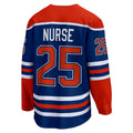 E.Oilers #25 Darnell Nurse Home Breakaway Player Jersey Royal Stitched American Hockey Jerseys
