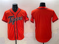 Detroit Tigers Blank Orange With Patch Cool Base Stitched Baseball Jersey